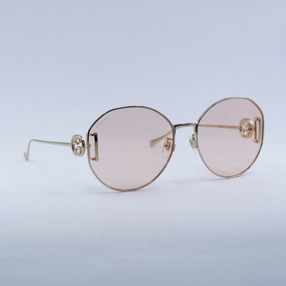 🕶️ New Gucci GG1206SA 004 Sunglasses - Gold Frame, Pink Lenses